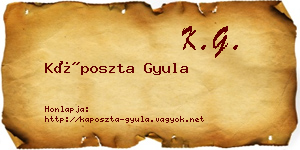 Káposzta Gyula névjegykártya
