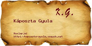 Káposzta Gyula névjegykártya