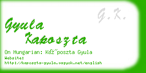 gyula kaposzta business card